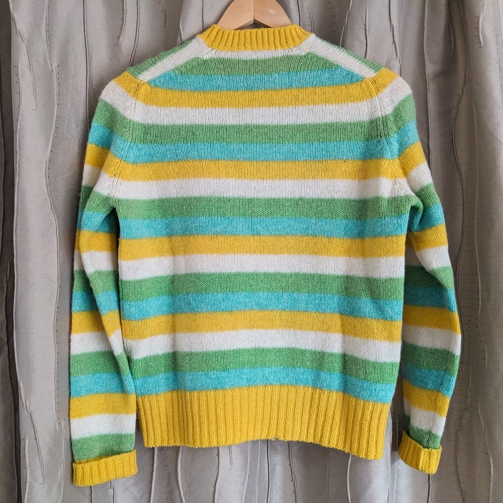 Vintage Braemar Scottish Shetland Wool Sweater Men's 38 Striped Eclectic Grandpa - Picture 5 of 14
